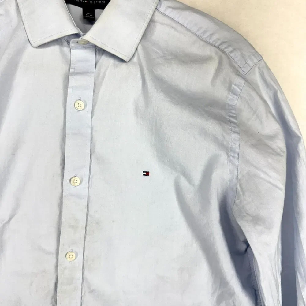 Tommy Hilfiger Slim Fit Stretch Button Down Shirt Mens Size 15-1/2 34/25 M‎